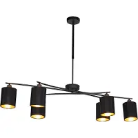 QAZQA Moderne hanglamp zwart verstelbaar 6-lichts - Lofty