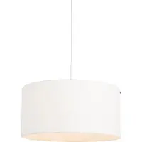 QAZQA Moderne hanglamp wit met witte kap 50 cm - Combi 1