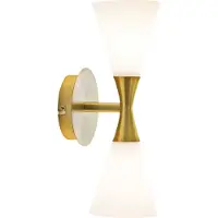 Herstal Harlekin duo wandlamp messing-wit