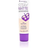 Rimmel London, Blijf Matte, Volledige Coverage Mattificerende Foundation, 103 True Ivory, 1 fl oz (30 ml)