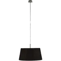 Eglo Hanglamp textiel lampenkap woonkamer hanglamp zwart, aluminium kunststof, 1x E27 fitting, DxH 40x110 cm