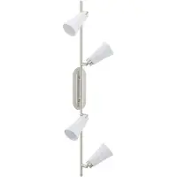 Eglo Plafondlamp plafondlamp spot spot spot strip, 4 vlamspots beweegbaar, staal keramiek nikkel mat wit, 4xG9 stopcontacten, LxB 78x7cm