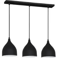 Luminex hanglamp Noak, zwart, voor 3 lampen, zwart, 30-100x75 cm, aluminium