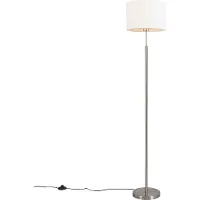 QAZQA Moderne vloerlamp staal met witte kap - VT