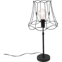 QAZQA Tafellamp zwart met Granny Frame 30 cm verstelbaar - Parte