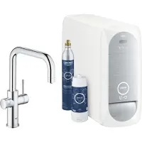 GROHE Blue Home 1-gats keukenkraan m. duo U-uitloop starterkit m. Wifi bluetooth Chilled & Sparkling 3x gekoeld + 3x bruisend water chroom