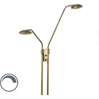 QAZQA Moderne vloerlamp brons met leeslamp incl. LED - Eva