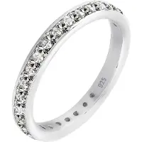 Elli - Elli Ringen Dames Band Ring Elegant Filigraan Zwart met Kristallen in 925 Sterling Zilver Verguld