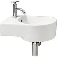 Differnz Appollo Fontein Toilet Links - Set - Fontein 41 x 27 cm inclusief fonteinkraan en sifon - Keramiek - Wit
