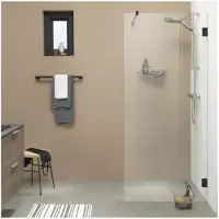 Sealskin Inloopdouche i am type a3 140x200 cm helder glas antikalk mat zwart