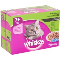 Whiskas Senior Vlees en Vis Selectie in Saus maaltijdzakjes multipack online kopen