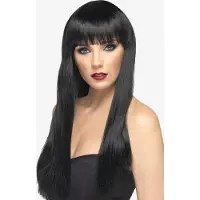 Smiffys Mooie zwarte pruik Beauty lang haar