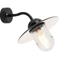 QAZQA Buiten wandlamp zwart met glas IP44 - Munich