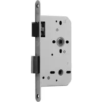 Nemef 644/66 Toilet/badkamerdeurslot | DM60mm | WC72mm | krukgat 8mm | voorplaat RVS 20x235mm afgerond | messing zwengeldagschoot | DR 2+4 - 9064466652