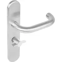 Intersteel Deurkruk Rond op Schild WC 63/8mm RVS Geborsteld