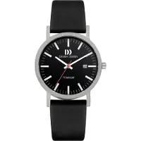 Danish design Rhine - Horloge Heren - Zilver/Zwart- Luxe - Analoog - Rond - Leer - 35 mm - Quartz