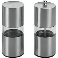 Metaltex Zoutvaatje + Pepermolen 13 cm RVS/Acryl