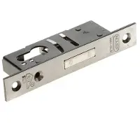 Nemef 4128 Veiligheidsbijzetslot | SKG** | DM25mm | voorplaat RVS 24x150mm rechthoekig | zamac vernikkelde nachtschoot | DR 1+2+3+4 - 9412818250