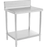 Royal Catering RVS werktafel - ECO - 80 x 60 cm - 250 kg - achterwand -
