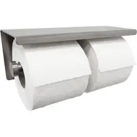 Mueller dubbele toiletrolhouder met planchet 304-RVS