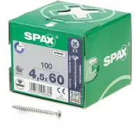 Spax Spaanplaatschroef Pk Pozidrive Verzinkt 4.5x60mm - 100 stuks