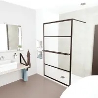 Best design Nero inloopdouche 140x200cm anti-kalk 10mm