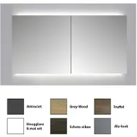Sanicare Spiegelkast Qlassics Ambiance 100 cm. 2 dubbelzijdige spiegeldeuren hoogglans wit
