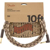 Fender 10' ANGLED FESTIVAL INSTRUMENT CABLE PURE HEMP BROWN STRIPE