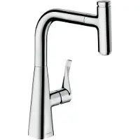 Hansgrohe Keukenkranen, HG ééngreeps wastafelmengkraan 240 METRIS DN 15, met uittrekbare uitloop chroom