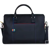 Mywalit Aktetas leder 40 cm laptop compartiment zwart