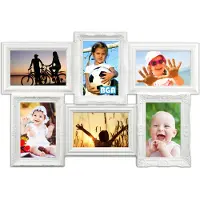Zep - Multi Fotolijst Almeria Wit voor 6 foto's 10x15 afmeting 52,5x36 cm - H2346