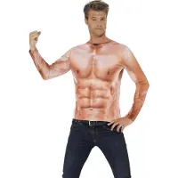 Vegaoo Nep spieren tee shirt - Verkleedkleding - Medium