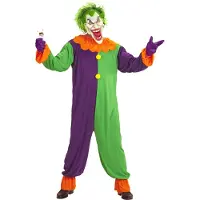 Widmann Evil joker kostuum (Groen, paars en oranje, S)