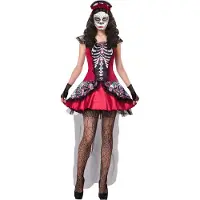 Widmann Spaans & Mexicaans Kostuum Jurkje Dia De Los Muertos Ciguatenejo Vrouw Small Carnaval kostuum Verkleedkleding