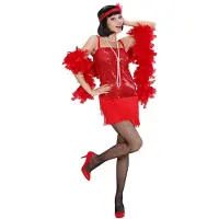Widmann Jaren 20 Danseressen Kostuum Enchanting Flapper Jurk Rood Kostuum Vrouw Large Carnaval kostuum Verkleedkleding