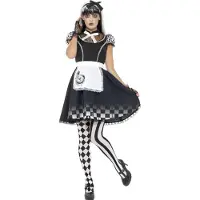 Smiffys Ruig Gothic Alice kostuum in zwart wit