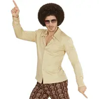 Widmann Jaren 70 disco hemd Groovy beige