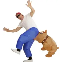 E-Carnavalskleding.nl Hond & Dalmatier Kostuum | Bil Bijtende Bulldog Opblaasbaar | One Size