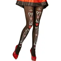 Widmann Zwarte Dia de los Muertos panty voor volwassenen (M / L)