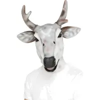 Smiffys Masker latex rendier (wit en bruin)