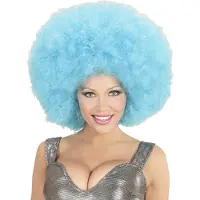 Finidi Pruik afro extra groot turquoise
