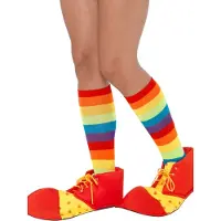 Smiffys Mooie clown overschoenen in rood en geel