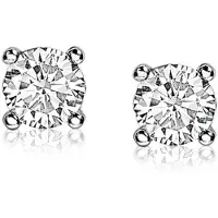 Zinzi zilveren oorknoppen ronde zirconia 6mm chatonzetting ZIO1383