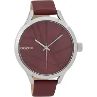 Oozoo C9682 dameshorloge, met een roestvrijstalen kast en een leren band
