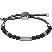Diesel Armband zwart / zilver