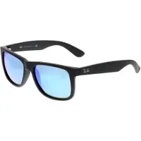 Ray-Ban Justin RB4165 Black Rubber / Green Mirror Blue Lens