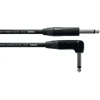 Cordial CPI 3 PR - Instrumentkabel - Jack Recht naar Jack Haaks - 3 Meter - Zwart - Neutrik NP2X Stekkers - Dubbelafgeschermd