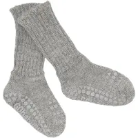 GoBabyGo sokken Alpaca junior wol/siliconen grijs
