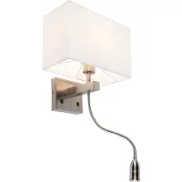 QAZQA Moderne wandlamp staal met kap wit - Bergamo