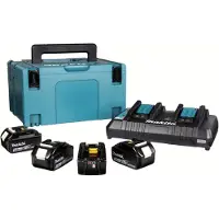 Makita Startset: 4x BL1850B / 18V LXT accu + duolader (18 V, 5.0 Ah, origineel)